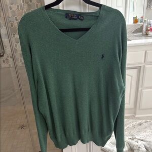 Polo by Ralph Lauren Men's XL Forest Green V-Neck Sweater